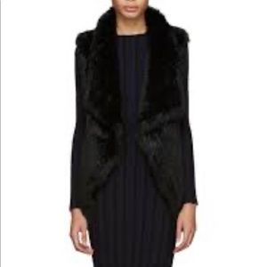 Meteo by Yves Salomon Navy Rabbit Fur Vest size 36